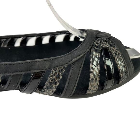 A2 Aerosoles Womens Charismatic Black Open Toe Slingback Wedge Sandals Shoes 9 - Picture 2 of 16